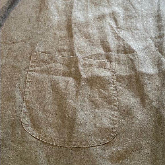 J Jill Love Linen Lagenlook V Neck Dress Olive Green Size 3X - Picture 3 of 8